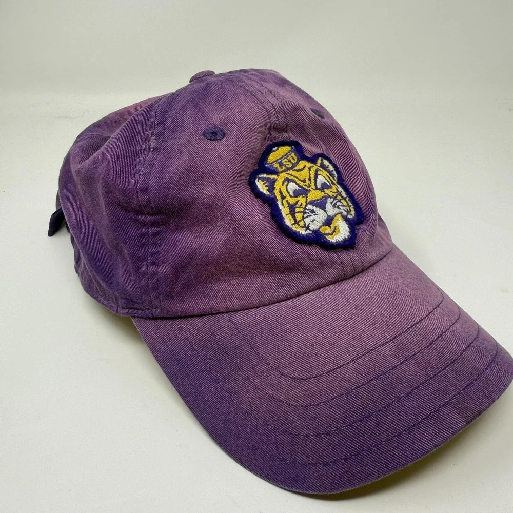 LSU Tigers Hat Cap Strap Back Mens Purple NCAA Football‎ Nike Heritage86 Faded